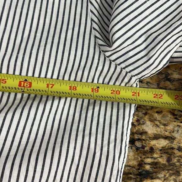 Rag & Bone White And Grey Striped V-neck Long Sleeve Top Size L - Picture 9 of 10
